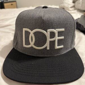 DOPE Gray and Black Snapback Hat